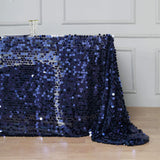 90x132 Navy Blue Big Payette Sequin Rectangle Tablecloth