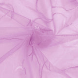 72" x 72" Fuchsia Satin Edge Embroidered Sheer Organza Square Table Overlay