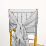 Chiffon Silver Curly Willow Chair Sashes 