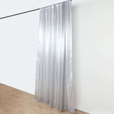 8ftx10ft Silver Satin Formal Event Backdrop Drape, Window Curtain Panel