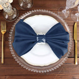 5 Pack | Navy Blue Seamless Cloth Dinner Napkins, Reusable Linen | 20inchx20inch