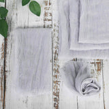 5 Pack | Silver Gauze Cheesecloth Boho Dinner Napkins | 24x19Inch