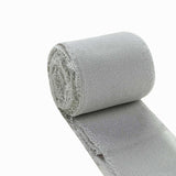 6yd Silver Silk-Like Chiffon Linen Ribbon Roll For Bouquets, Wedding Invitations Gift Wrapping