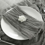 5 Pack | Gray Gauze Cheesecloth Boho Dinner Napkins | 24x19Inch