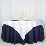 72" x 72" White Satin Square Tablecloth Overlay