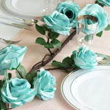 6ft | Aqua/Turquoise Artificial Silk Rose Hanging Flower Garland Vine