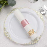 50 Pack Rose Gold Glitter Paper Napkin Holders, 1.5inch Disposable Napkin Rings