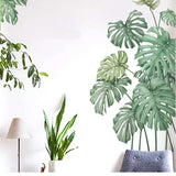 Green Tropical Palm Leaves Wall Decals, Plant Peel Removable Stickers