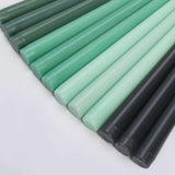 12 Pack | 10inch Mixed Green Premium Wax Taper Candles, Unscented Candles