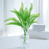 2 Stems | Artificial Green Cycas Fern Leaf Indoor Bushes, Faux Plants