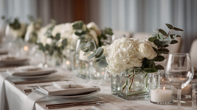 Greenery and Whites for a Minimalist Mother's Day Brunch Table