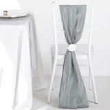 Pack of 5 | Accordion Crinkle Taffeta Chair Sashes - Silver