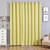 White/Yellow Lattice Room Darkening Blackout Curtain Panels With Grommet, Trellis Insulated Curtains