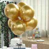 25 Pack | 12inches Metallic Chrome Gold Latex Helium or Air Party Balloons