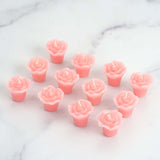 12 Pack | 1inch Pink Mini Rose Flower Floating Candles Wedding Vase Fillers