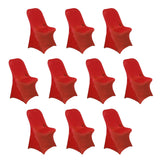 10 Pack Red Spandex Folding Slip On Chair Covers, Stretch Fitted Chair Covers - 160 GSM#whtbkgd