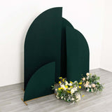 Set of 4 | Matte Hunter Emerald Green Spandex Half Moon Chiara Backdrop Stand Covers