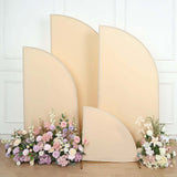 Set of 4 | Matte Beige Spandex Half Moon Chiara Backdrop Stand Covers
