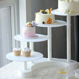 4-Tier Half Moon White Plastic Cake Dessert Stand, 4-Shelf Cupcake Display - 17inch Tall