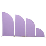 Set of 4 Matte Lavender Lilac Spandex Half Moon Chiara Backdrop Stand Covers