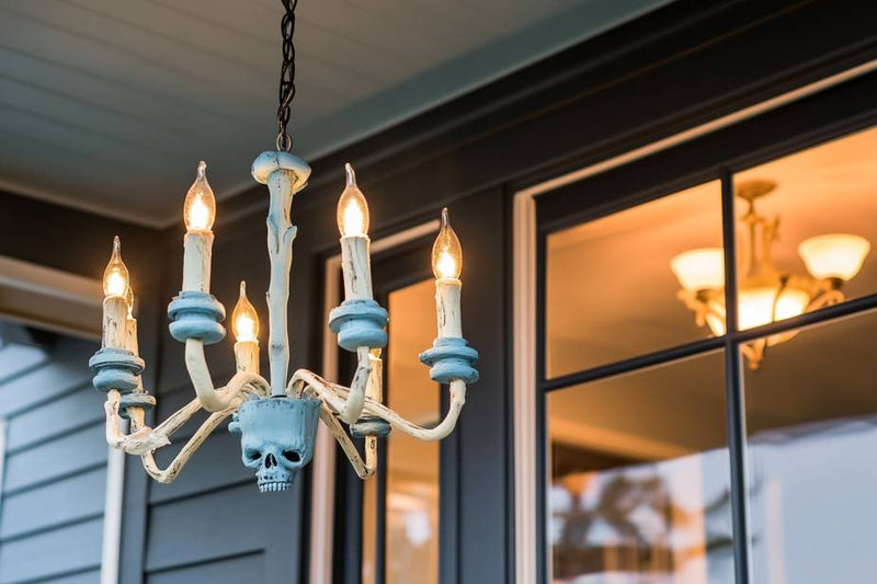 halloween porch decor- bones