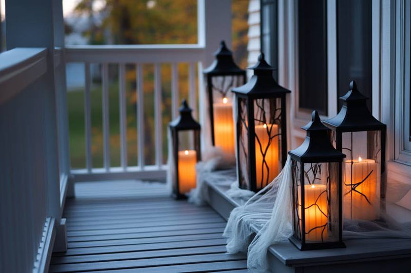 halloween porch decor- lanterns