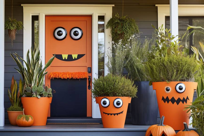 halloween porch decor- monster door