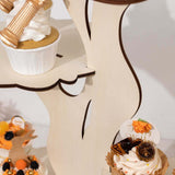 5-Tier Natural Laser Cut Wooden Tree Tower Cupcake Dessert Stand