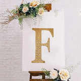 8inch Gold Decorative Rhinestone Alphabet Letter Stickers DIY Crafts - F