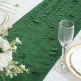 12x108inch Green 3D Leaf Petal Taffeta Fabric Table Runner