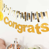 3ft Gold Glittered Congrats Paper Hanging Garland Banner Party Decor