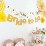 Gold Glittered Bride To Be Paper Hanging Bridal Shower Garland Banner, Bachelorette Party Banner