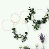 Set of 5 - Natural Wooden Rings for Crafts, Floral Hoop Wreath Wall Hanging Decor