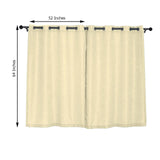 2 Pack | Handmade Ivory Faux Linen Curtains 52x64inches Curtain Panels With Chrome Grommets