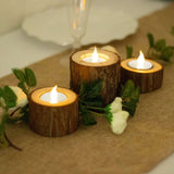 Set of 3 | Assorted Rustic Wood Slice Tealight Candle Holders