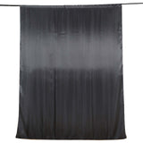 8ftx10ft Black Satin Formal Event Backdrop Drape, Window Curtain Panel