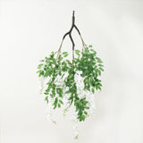 White Artificial Silk Wisteria Vine Round Hanging Canopy, Draping Garland Flower