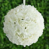 4 Pack | 7inch Cream Artificial Silk Hydrangea Kissing Flower Balls