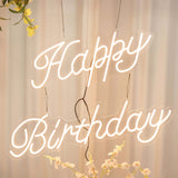 32Inch Happy Birthday Neon Light Sign, LED Reusable Wall Décor Lights With 5ft Hanging Chain