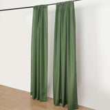 2 Pack Olive Green Polyester Event Curtain Drapes, 10ftx8ft Backdrop Event Panels With Rod Pockets