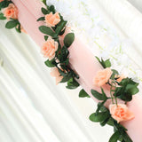 6ft | Peach Artificial Silk Rose Garland UV Protected Flower Chain