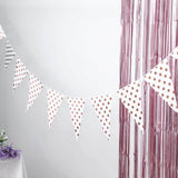 7.5ft | Rose Gold Polka Dot Print Triangle Pennant Flag Party Banner