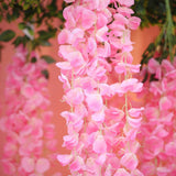 42inches Pink Artificial Silk Hanging Wisteria Flower Garland Vines