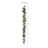 6ft | 20 Royal Blue Artificial Silk Roses Flower Garland, Hanging Vine