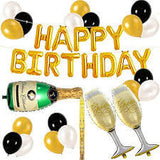 1 Pair | 20inch Champagne Bottle & Glass Mylar Foil Helium/Air Balloons