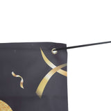 6ftx3ft Black / Gold Happy Birthday Polyester Background Banner