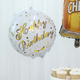 Happy Birthday Mylar Foil Helium Balloon Set, Cheers Beer Mug, Star Balloon Bouquet With Ribbon