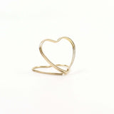 10 Pack | Gold Metal 1" Double Heart Card Holder Stands, Table Number Stands, Wedding Table Place Card Menu Clips