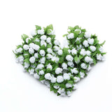 144 Pcs White Wired Rose Flowers For Bridal Bouquet Craft Embellishment