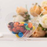 24 Pack | 2oz Mini Clear Disposable Heart-Shaped Pudding Snack Cups with Spoons